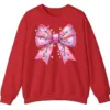 Pink Christmas Lights Bow Sweatshirt