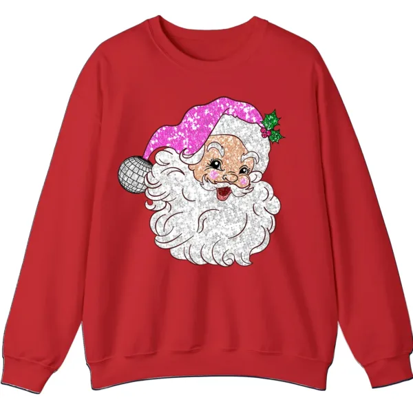 5.5 Sparkly Pink Disco Santa Claus Sweatshirt