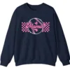 Mama Pink Glitter Softball Sweatshirt, Checkered Game Day Crewneck, Baseball Mom Pullover, Cute Sports Mom Gift
