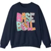 Groovy Retro Pastel Baseball Sweatshirt, Funky Pop Art Game Day Crewneck, Neon Checkerboard Sports Pullover, Bright Softball Fan Gift