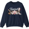 Baseball Mom Sweatshirt, Game Day Sports Mom Pullover, Leopard Pattern Crewneck