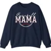 Baseball Mama Game Day Crewneck Sweatshirt for Women