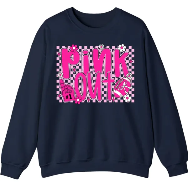 Pink Out Football Breast Cancer Fighter Support Crewneck