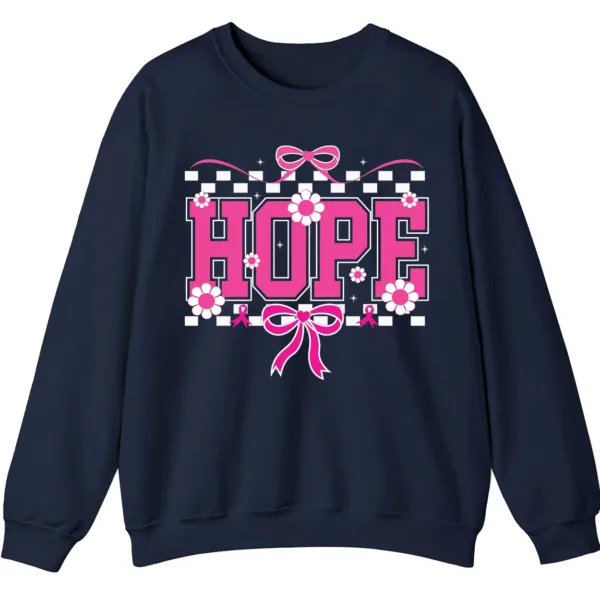 HOPE Breast Cancer Awareness Pink Ribbon Crewneck Sweatshirt
