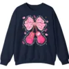 Together We Fight Pink Ribbon Boxing Gloves Crewneck Sweatshirt