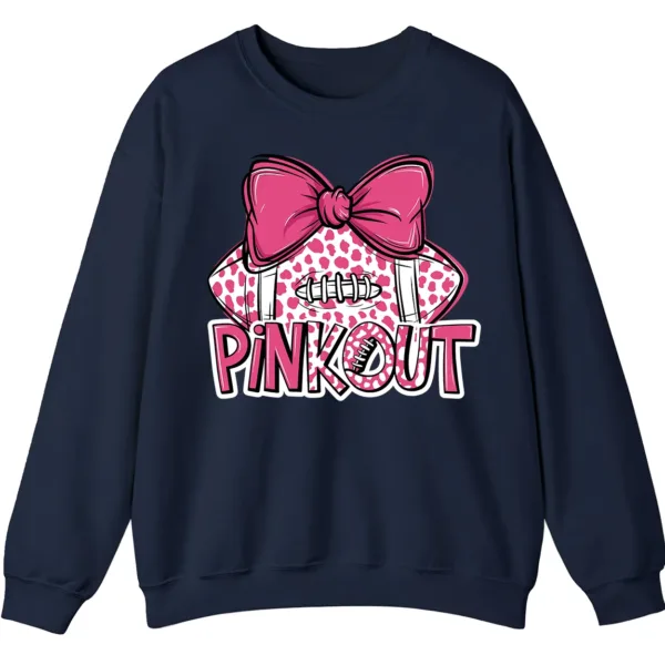 5.6 Pink Out Football Game Day Sweatshirt, Breast Cancer Awareness Cheerleading Pink Football Crewneck