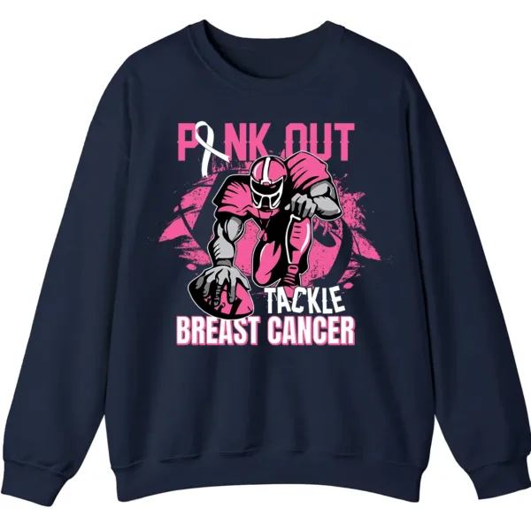 5.6 Pink Out Football Game Day Sweatshirt, Breast Cancer Awareness Cheerleading Pink Football Crewneck
