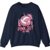Volleyball Pink Out Gameday Sweatshirt, Breast Cancer Awareness Crewneck