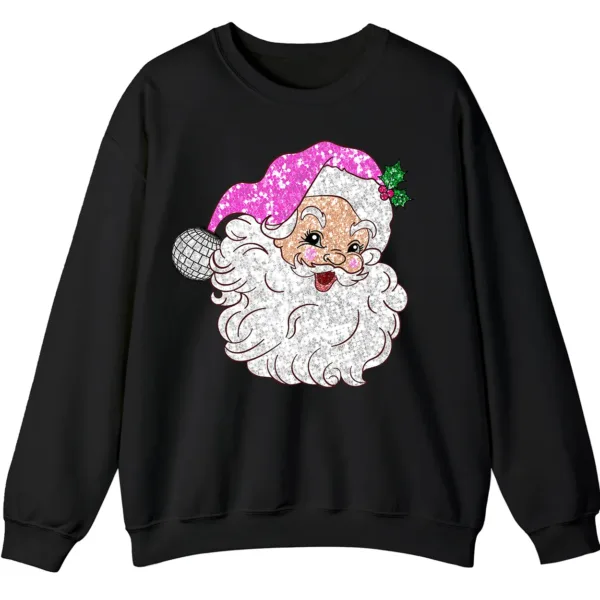 5.7 Sparkly Pink Disco Santa Claus Sweatshirt