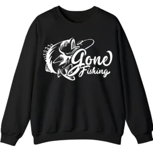 5.7 "Gone Fishing" Crewneck Sweatshirt - Classic Bass Graphic Apparel