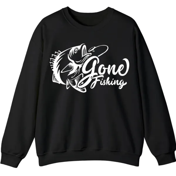 5.7 "Gone Fishing" Crewneck Sweatshirt - Classic Bass Graphic Apparel