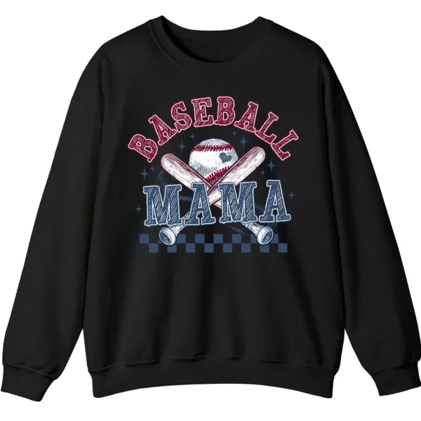Distressed Baseball Mama Sweatshirt, Retro Game Day Crewneck, Checkered Softball Mom Pullover