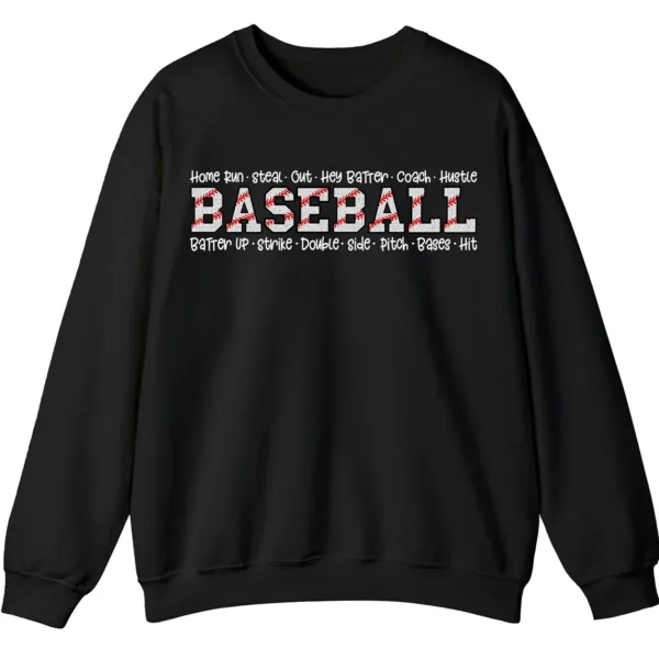 Baseball Word Cloud Sweatshirt, Game Day Coach Player Crewneck, Home Run Steal Batter Up Pullover, Sports Fan Gift