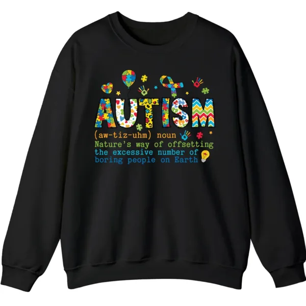 Funny Autism Definition Sweatshirt, "Offsetting Boring People" Sarcastic Crewneck Gift