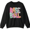 Groovy Retro Pastel Baseball Sweatshirt, Funky Pop Art Game Day Crewneck, Neon Checkerboard Sports Pullover, Bright Softball Fan Gift