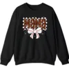 Leopard Mama Baseball Bow Sweatshirt, Checkered Cheetah Sports Mom Crewneck, Game Day Mom Gift Pullover