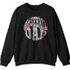 5.7 Baseball Game Day Distressed Typography Sweatshirt, Grunge Circle Dad Player Fan Crewneck