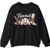 Baseball Mom Sweatshirt, Game Day Sports Mom Pullover, Leopard Pattern Crewneck