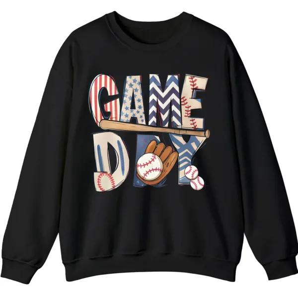 Game Day Baseball Patriotic USA Crewneck Sweatshirt