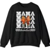 Basketball Mama Leopard Print Bow Crewneck Sweatshirt