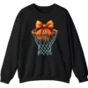 Game Day Basketball Lover Bow Crewneck Sweatshirt