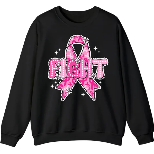FIGHT Breast Cancer Warrior Pink Ribbon Crewneck Sweatshirt