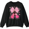 Together We Fight Pink Ribbon Boxing Gloves Crewneck Sweatshirt