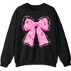 Breast Cancer Awareness Pink Ribbon Bow Sweatshirt, Together We Fight, Together We Win