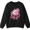 Volleyball Pink Out Gameday Sweatshirt, Breast Cancer Awareness Crewneck