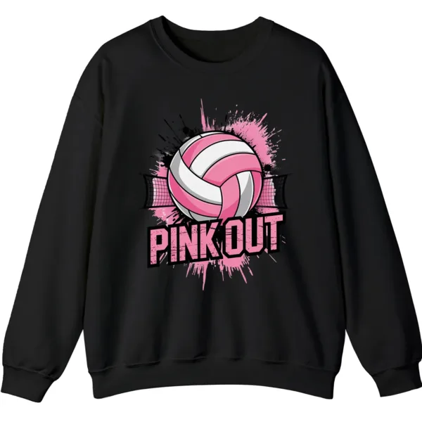 Volleyball Pink Out Gameday Sweatshirt, Breast Cancer Awareness Crewneck