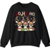 5.7 Reindeer Plaid Scarf Christmas Sweatshirt, Funny Ho Ho Holiday Shirt