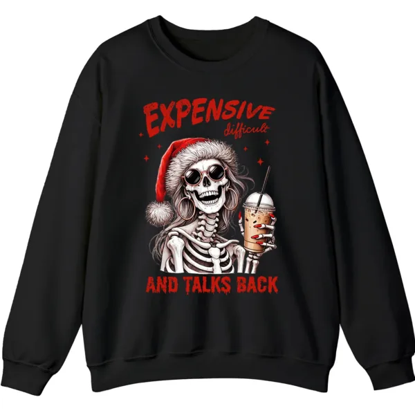 5.7 Expensive Difficult Skeleton Christmas Sweatshirt