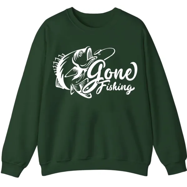 5.8 "Gone Fishing" Crewneck Sweatshirt - Classic Bass Graphic Apparel