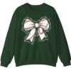 Baseball Bow Game Day Sweatshirt, Sports Lover Crewneck, Watercolor Softball Bow Pullover, Cute Game Day Women's Shirt