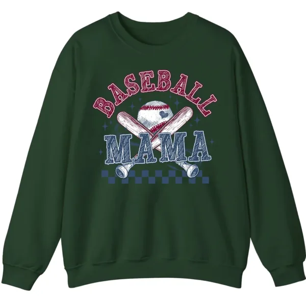 Distressed Baseball Mama Sweatshirt, Retro Game Day Crewneck, Checkered Softball Mom Pullover