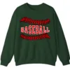 Baseball Red Stitches Typography Sweatshirt, Bold Game Day Fan Crewneck, Minimalist Sports Pullover