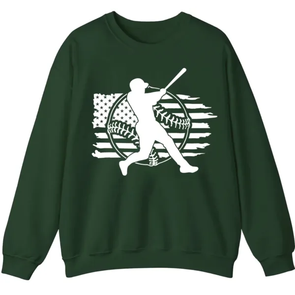 5.8 Baseball Player American Flag Crewneck Sweatshirt