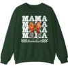 Basketball Mama Leopard Print Bow Crewneck Sweatshirt