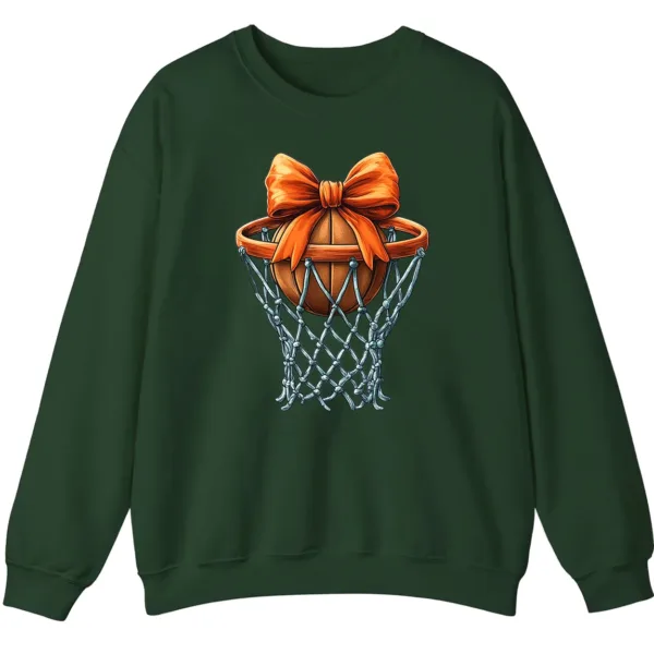 Game Day Basketball Lover Bow Crewneck Sweatshirt