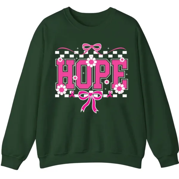 HOPE Breast Cancer Awareness Pink Ribbon Crewneck Sweatshirt