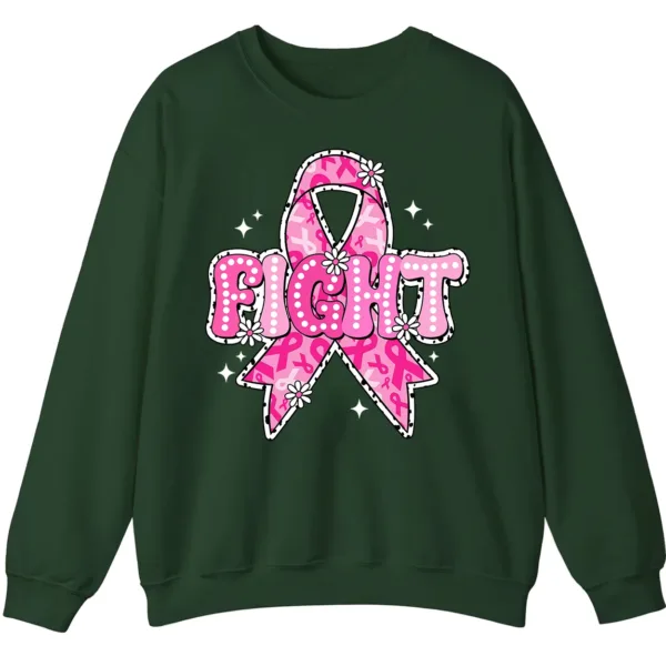 FIGHT Breast Cancer Warrior Pink Ribbon Crewneck Sweatshirt