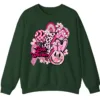 5.8 Retro Pink Warrior Leopard Smiley Face Awareness Crewneck