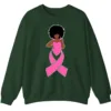 Black Queen Pink Ribbon Breast Cancer Fighter Crewneck Sweatshirt