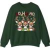 5.8 Reindeer Plaid Scarf Christmas Sweatshirt, Funny Ho Ho Holiday Shirt