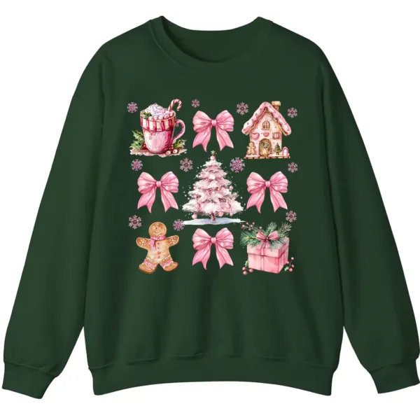 Pink Christmas Cottage Holiday Sweatshirt