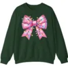 Pink Christmas Lights Bow Sweatshirt