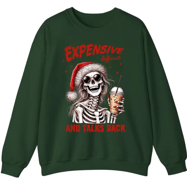 5.8 Expensive Difficult Skeleton Christmas Sweatshirt