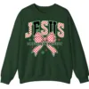 Jesus The Reason Plaid Bow Christmas Sweatshirt