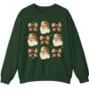5.8 Leopard Print Bows & Santa Christmas Sweatshirt