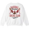 6.0 Baseball Grandma Social Club Sweatshirt, Funny Game Day Crewneck, Sports Grandparent Gift, Hey Batter Batter Swing Pullover